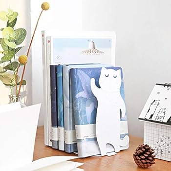 Amazon.co.jp: Umora かわいい猫 鉄製 ブックスタンド ブックエンド